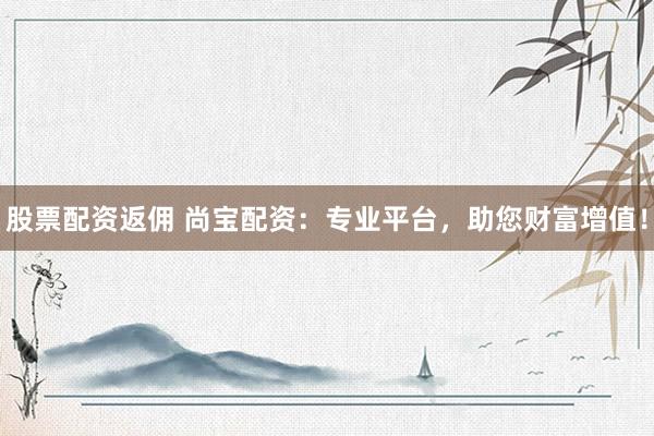 股票配资返佣 尚宝配资：专业平台，助您财富增值！