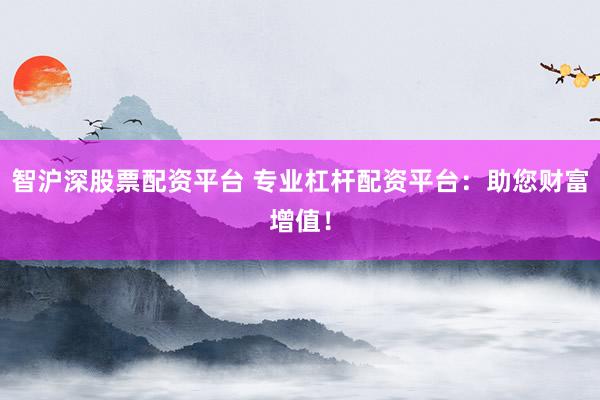 智沪深股票配资平台 专业杠杆配资平台：助您财富增值！