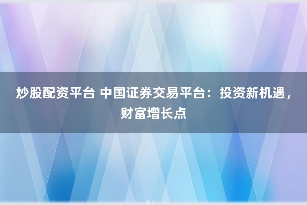 炒股配资平台 中国证券交易平台：投资新机遇，财富增长点