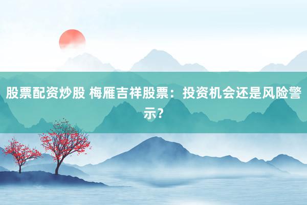 股票配资炒股 梅雁吉祥股票：投资机会还是风险警示？
