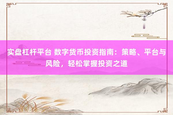 实盘杠杆平台 数字货币投资指南：策略、平台与风险，轻松掌握投资之道