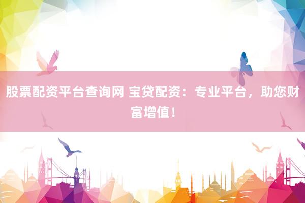 股票配资平台查询网 宝贷配资：专业平台，助您财富增值！