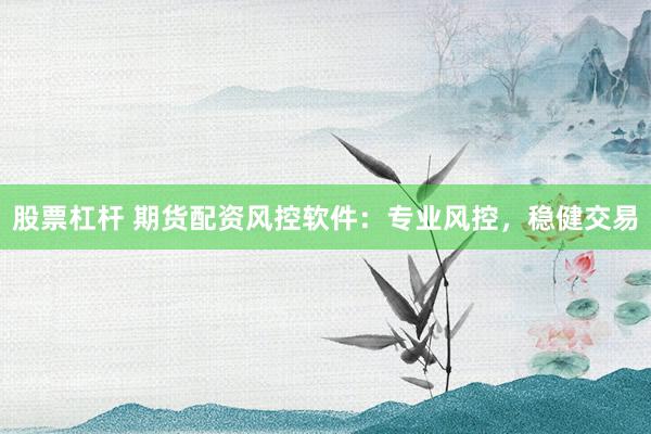 股票杠杆 期货配资风控软件：专业风控，稳健交易