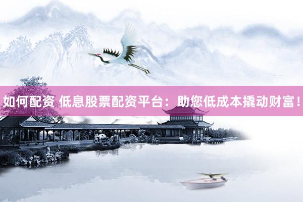 如何配资 低息股票配资平台:助您低成本撬动财富!